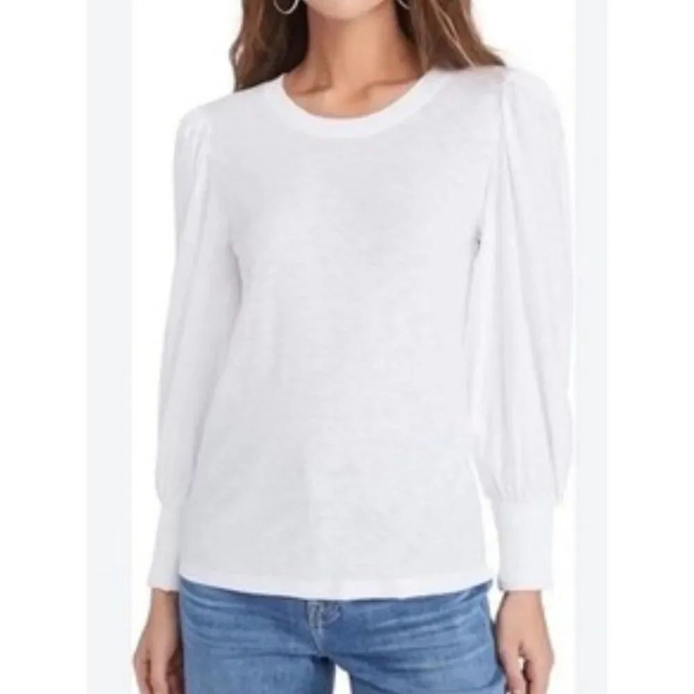 Nation LTD Loren Smocked Peasant Tee S (ivory)